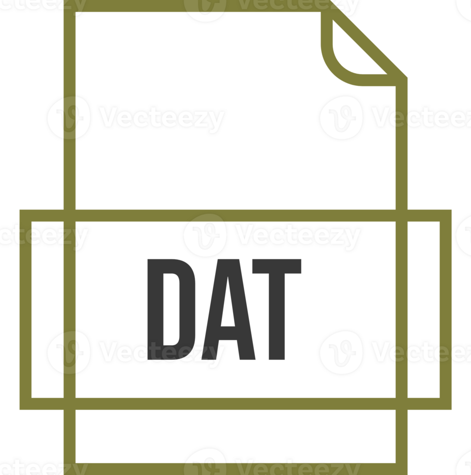 Dat File Icon Thick Outline Sharp Corners png