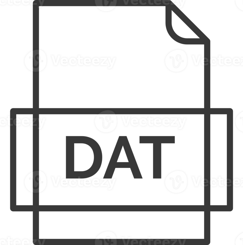 Dat File Icon Thick Outline Rounded Corners png