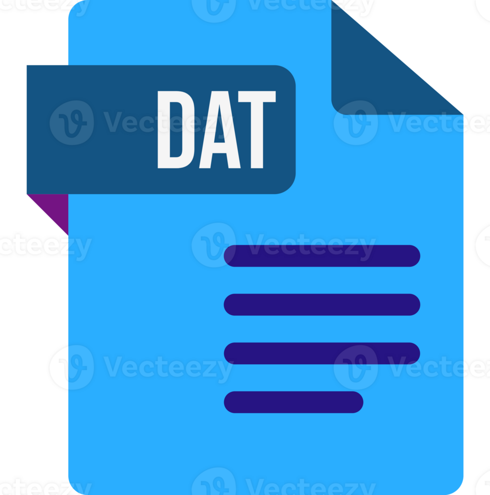 Dat File Icon With Dark Ciolor And Folded Doc png