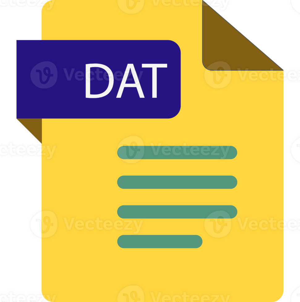 Dat File Icon With Folded Style Document png