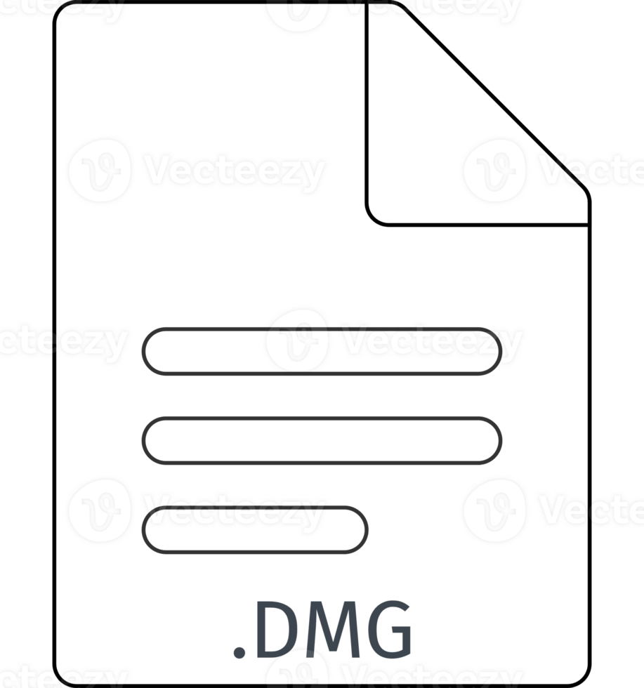 Dmg Black Empty Outline Doc Icon png