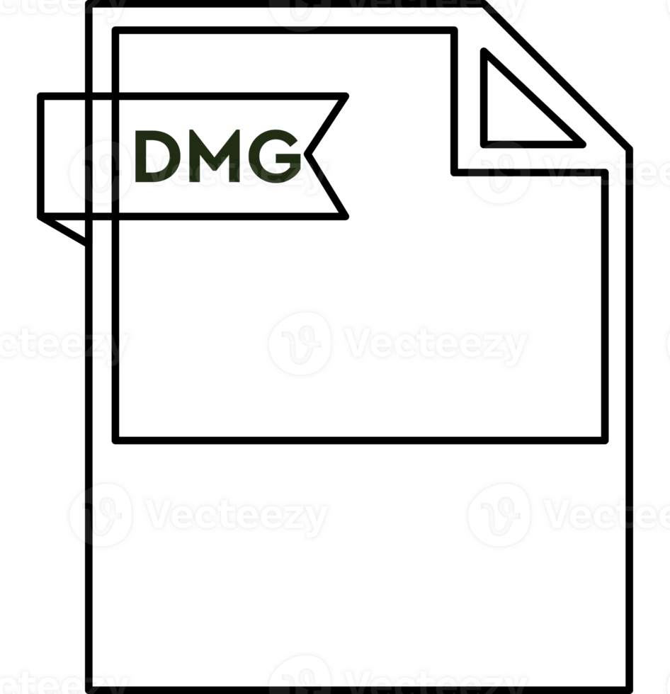 Dmg File Format Icon Black Outline And Light Color Text png