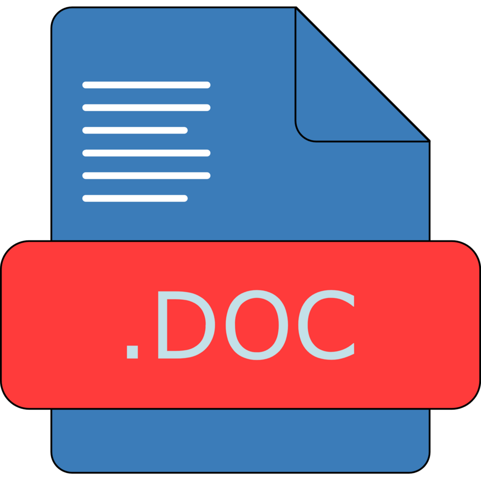 Doc File Extension Icon Cinnabar And Dark Blue Fill png