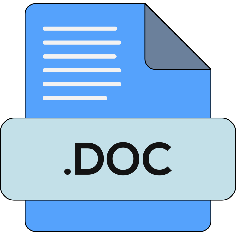 Doc File Extension Icon Blue Fill png