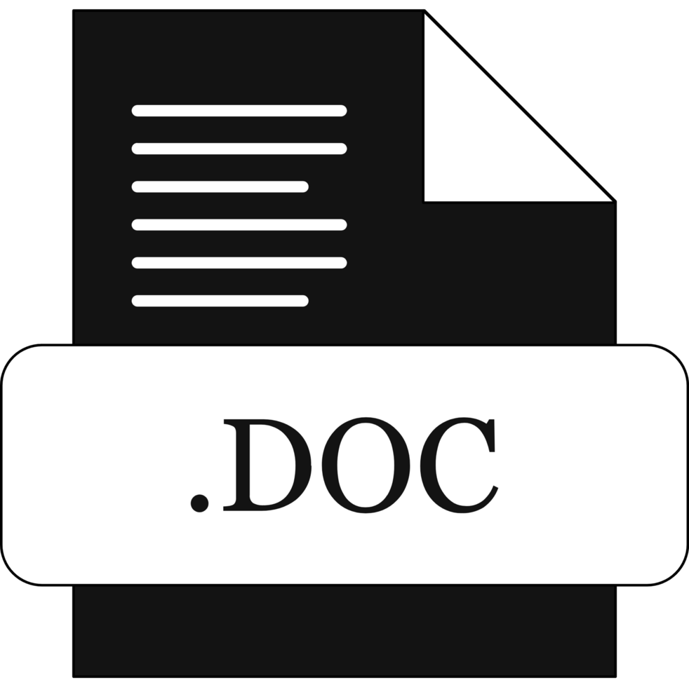 Doc File Extension Icon Black Fill png