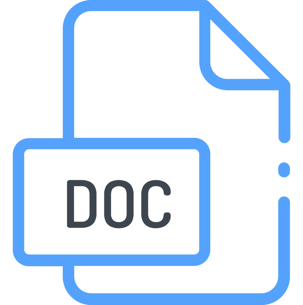 Blue Fill Doc File Icon png