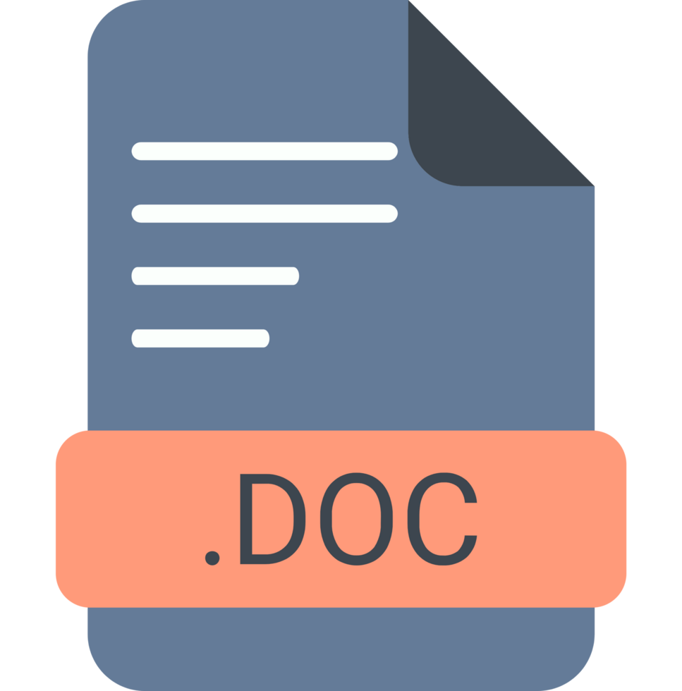 Doc File Extension Icon With Symbol png