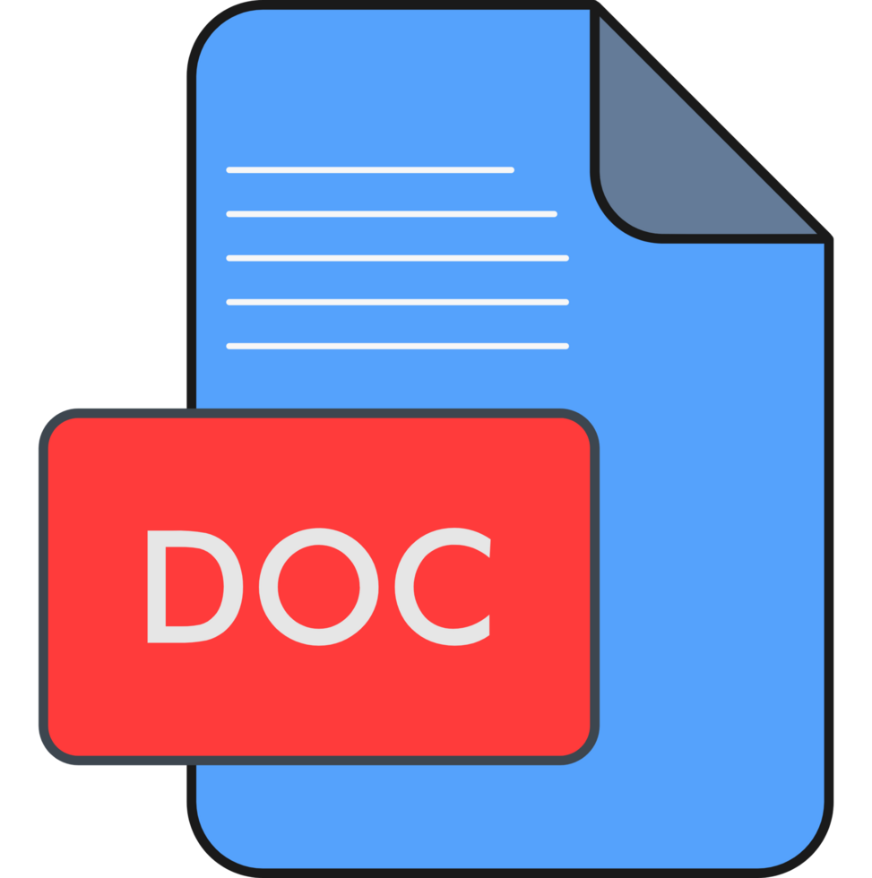 Doc File Extension Icon Fill And Outline png