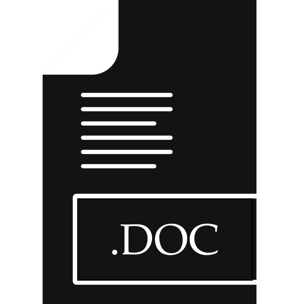 Doc File Format Icon Black Fill With Symbol png