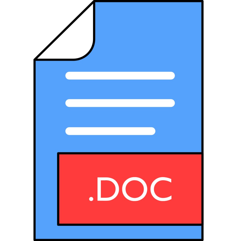 Doc File Format Icon Outline And Fill png
