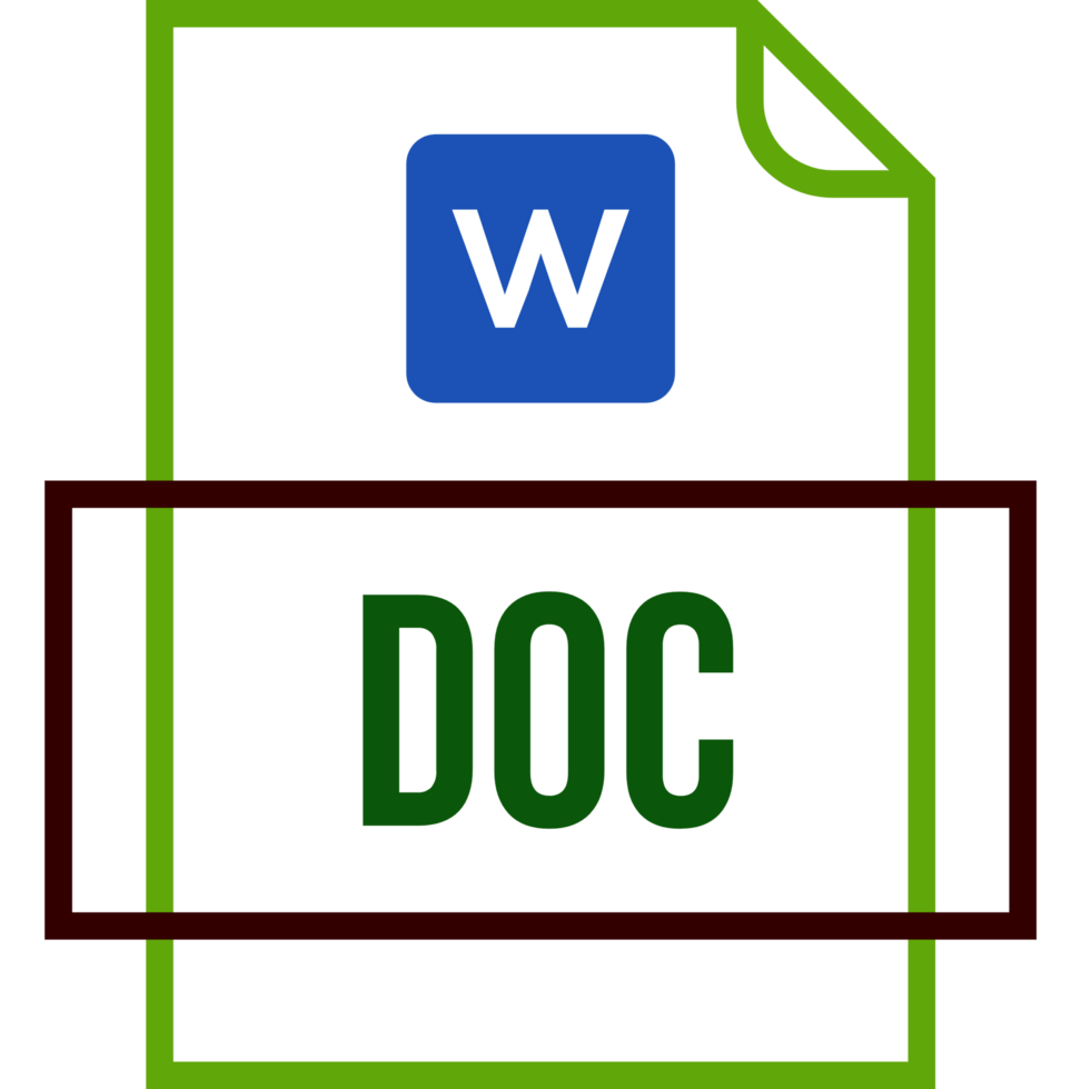 Doc File Icon Thick Outline Sharp Corners png