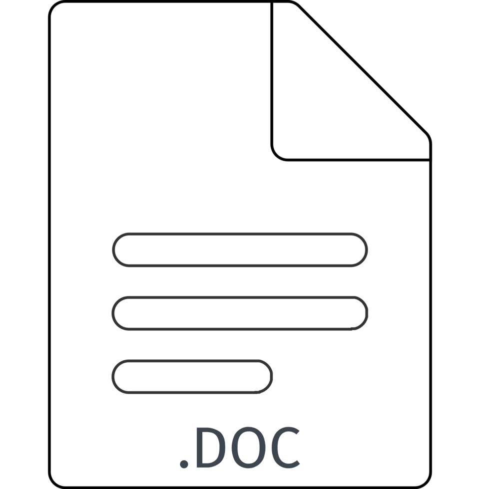 Doc Black Empty Outline Doc Icon png
