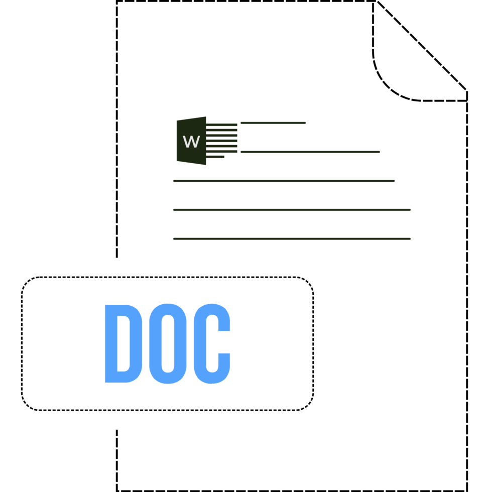 Doc Icon Black Dashed Outline png
