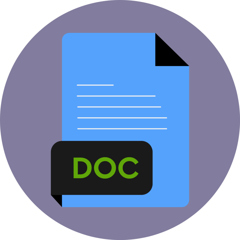 Doc File Extension Icon Blue And Black Color Crisp Corners Circular Shape png