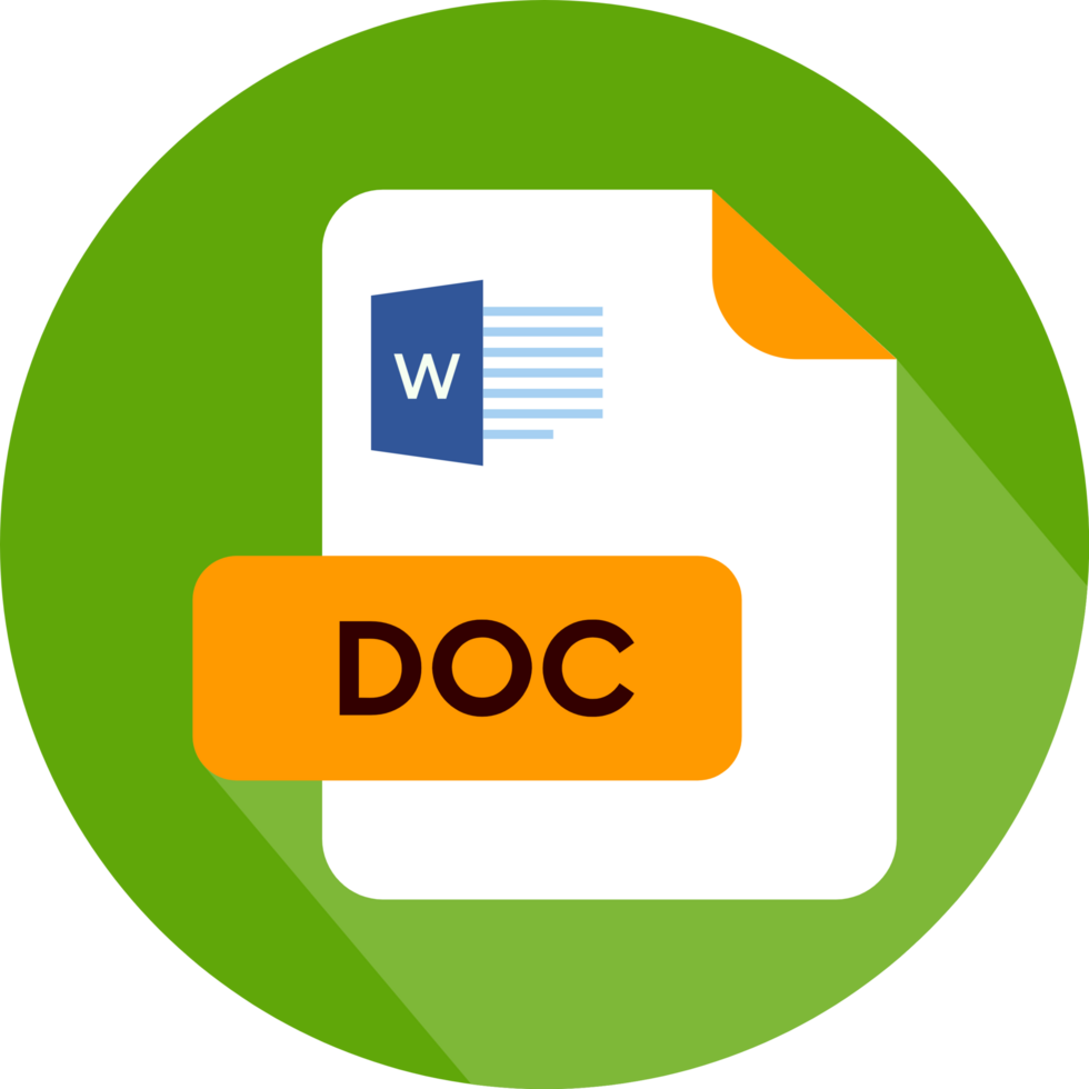 Doc File Extension Icon Cinnabar And Darkish Blue Color Circular Icon png