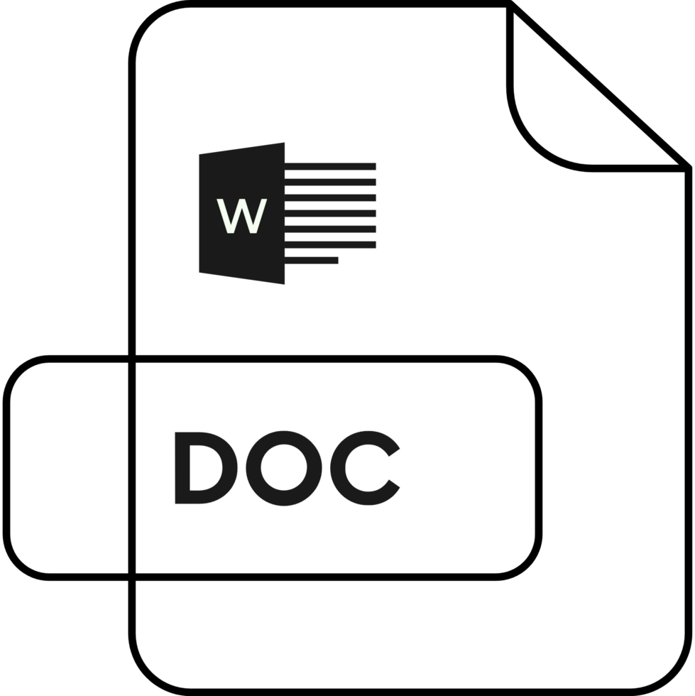 Doc File Extension Icon Purple And Yellow Outline Color png