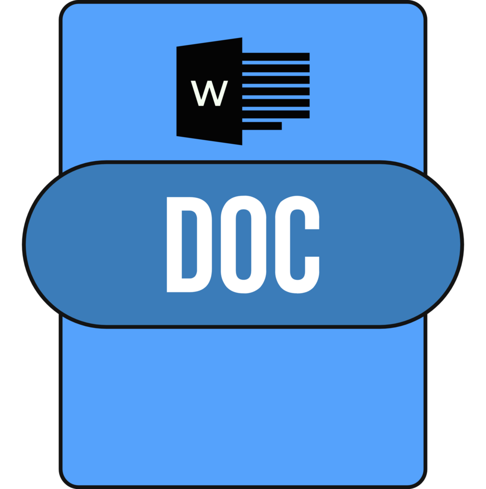 Doc File Extension Icon Rounded Blue Fill png