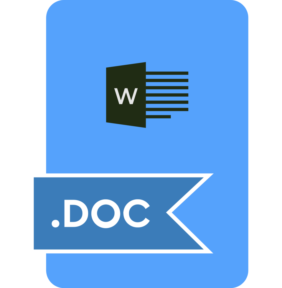 Doc File Format Icon Blue Fill V1 png
