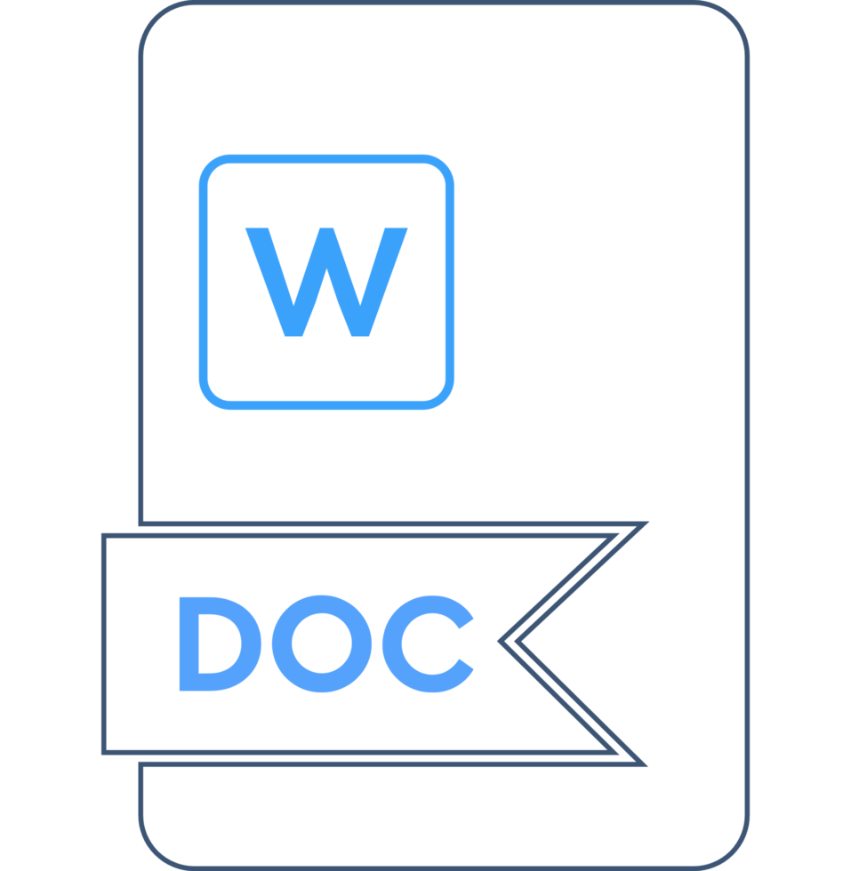 Doc File Format Icon Cinnabar Outline Fill png