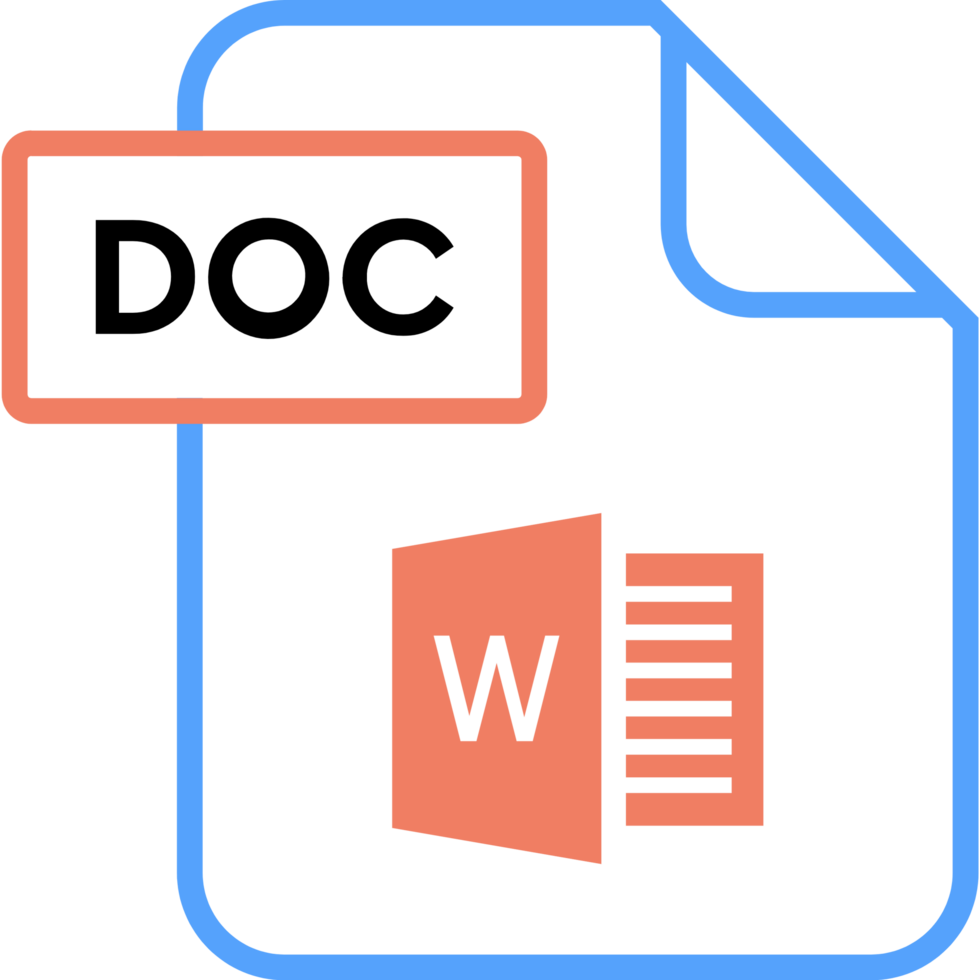 Doc File Format Icon Rounded Shapes Outline png