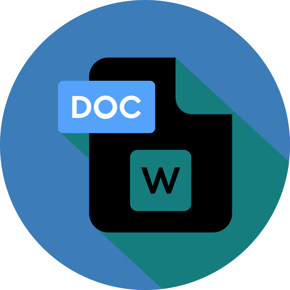 Doc File Format Icon Rounded Shapes With Circle Outside png