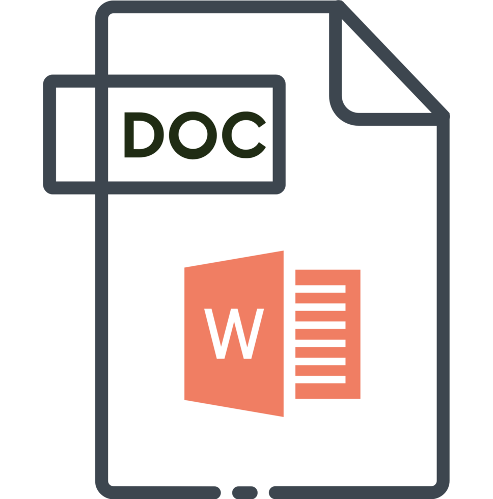 Doc File Format Minimal Icon With Black Outline png