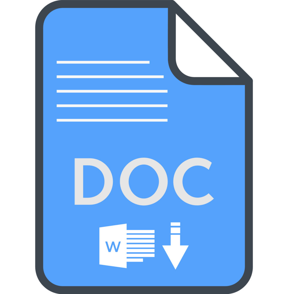 Doc File Icon Fill And Outline Rounded Corners png
