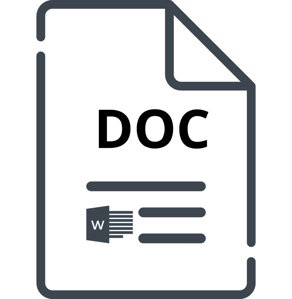Doc File Icon Minimal Outline With Symbols png
