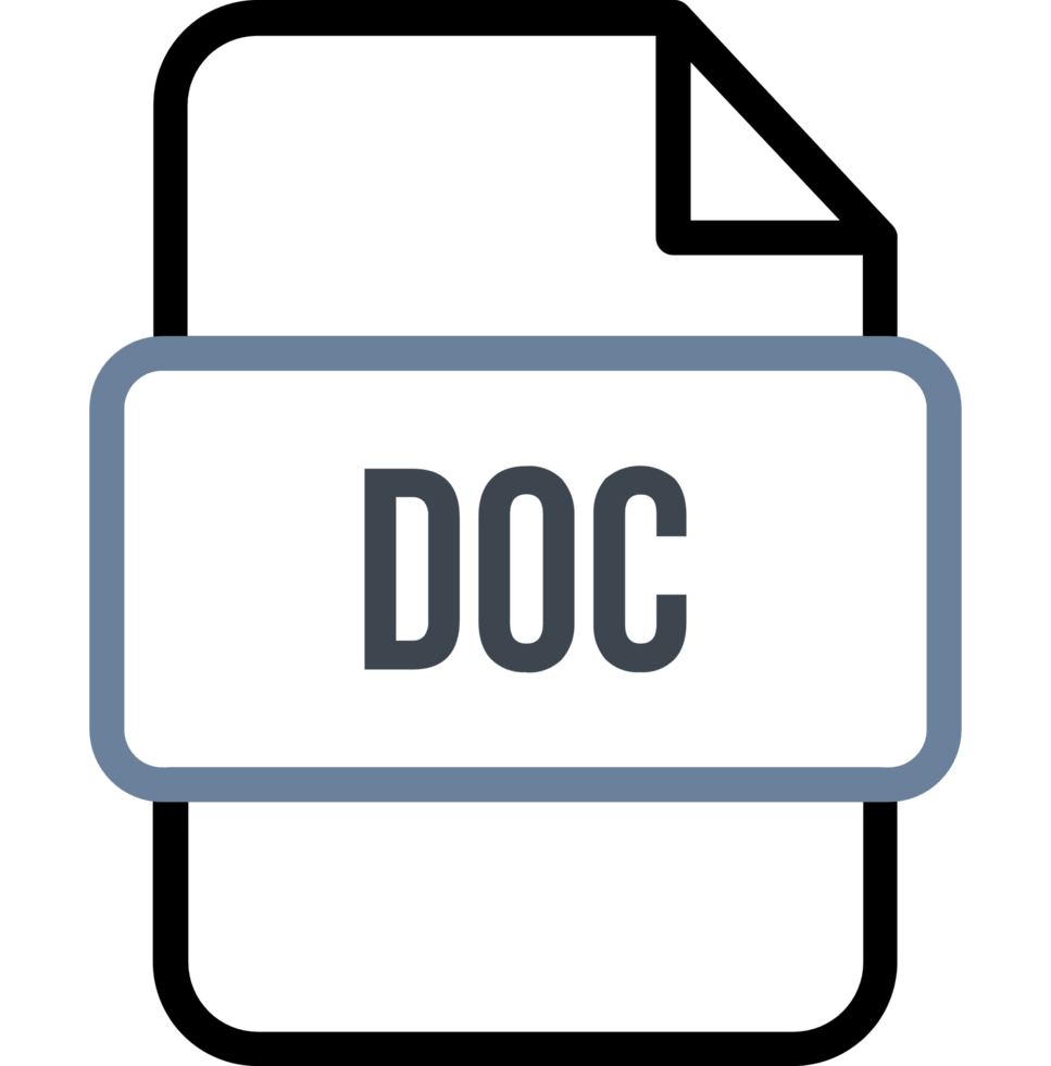 Doc File Icon With Bold Outline png