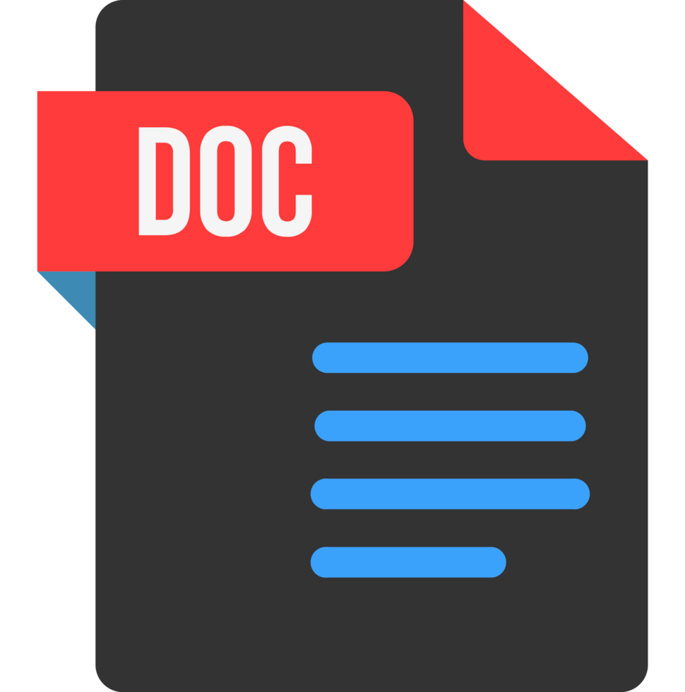 Doc File Icon With Cinnabar And Darkish Blue Color png
