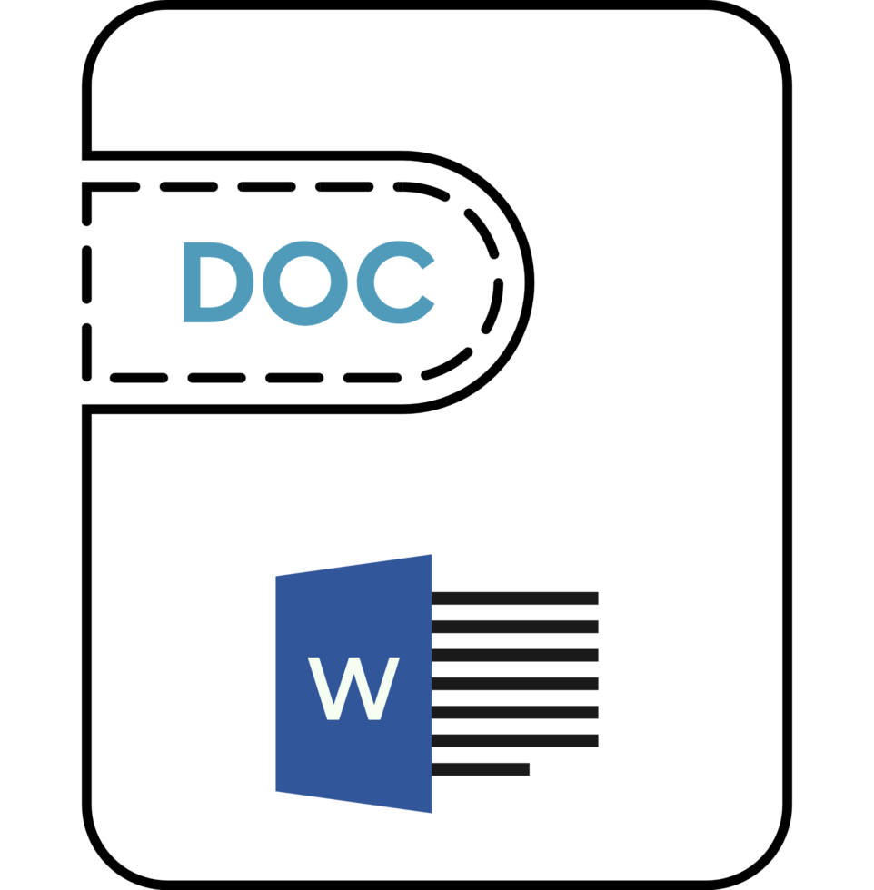 Doc File Icon Thick Black Outline png