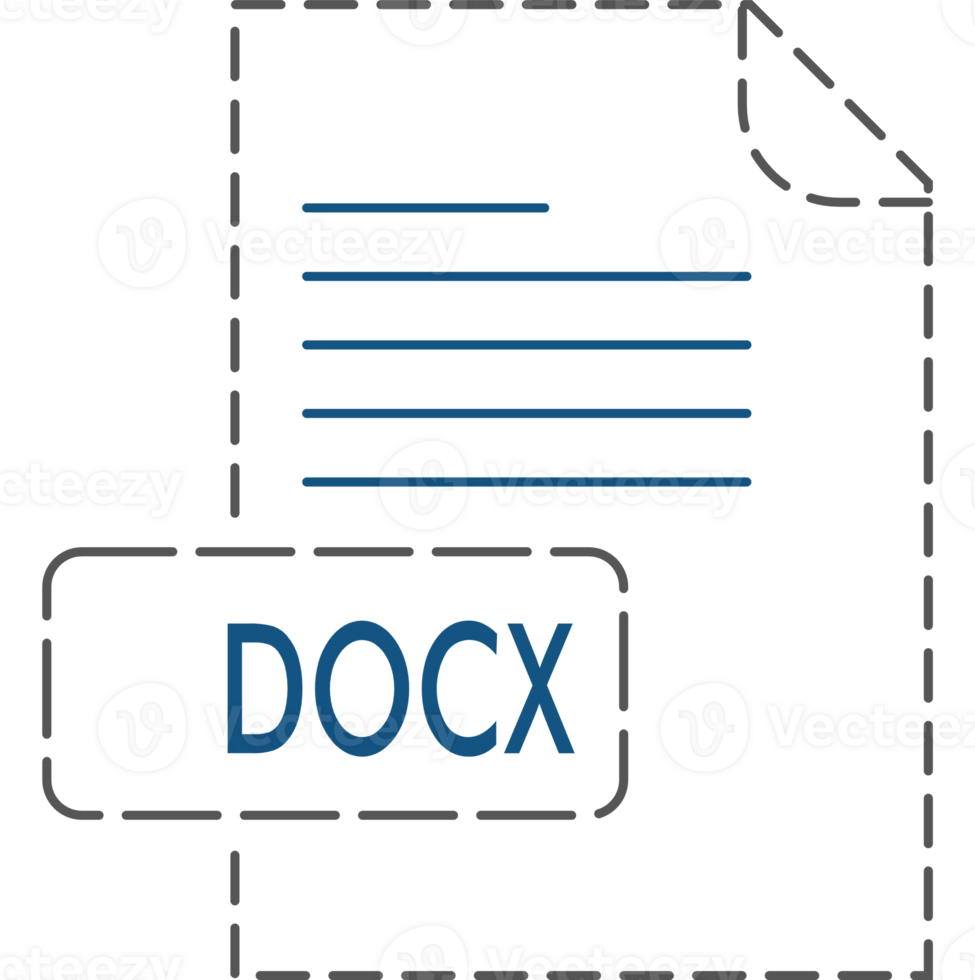 Docx File Format Icon Rounded Outline png