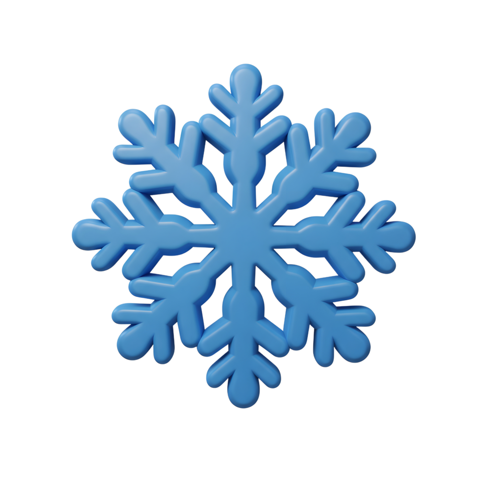 A blue snowflake illustration stands out against a white background, ideal for winter themed design. png