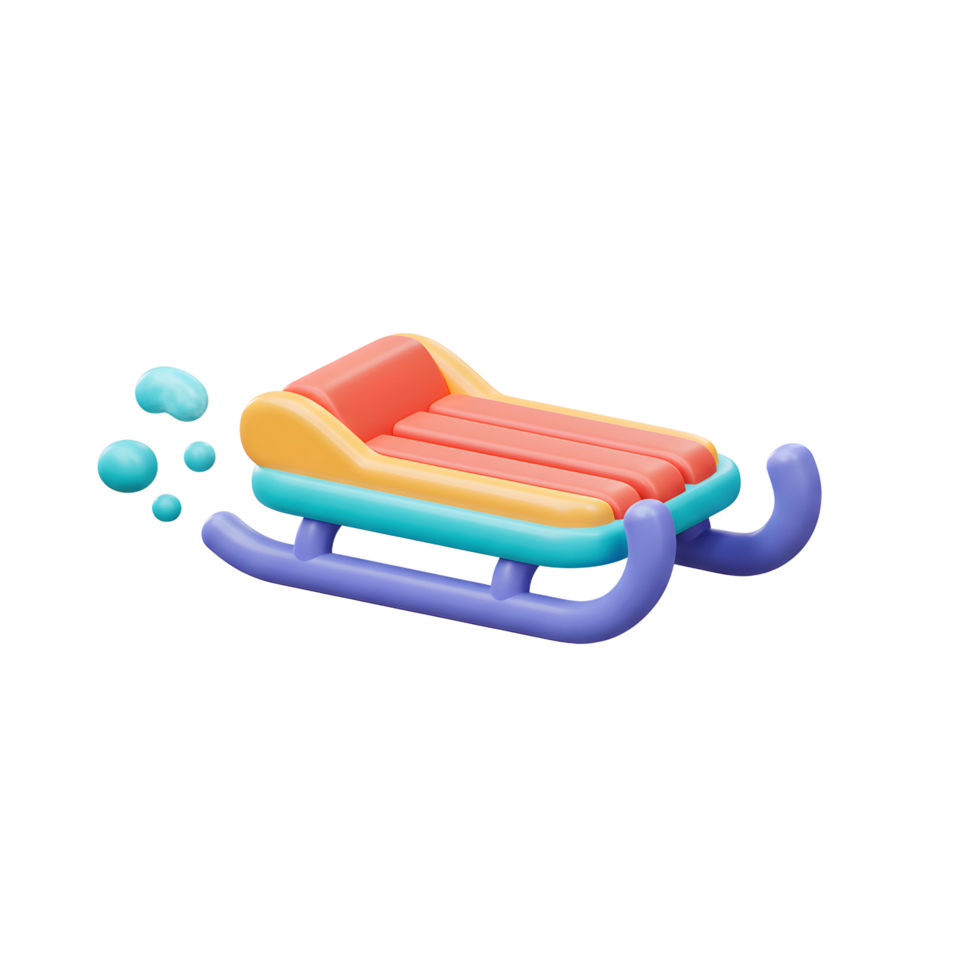 A colorful sled sits in the snow, ready for a fun winter activity. png