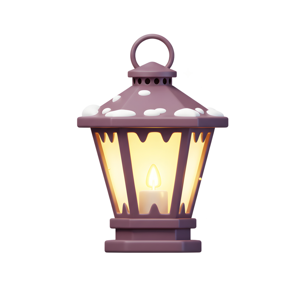 A charming lantern shines brightly with a candle inside, surrounded by twinkling stars, creating a magical and festive atmosphere for decorations. png