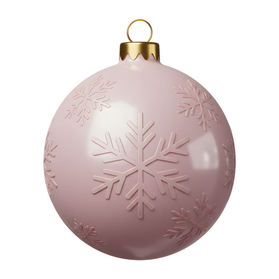 A pink Christmas ornament with snowflake decorations makes a festive addition to holiday decorations and seasonal displays. png