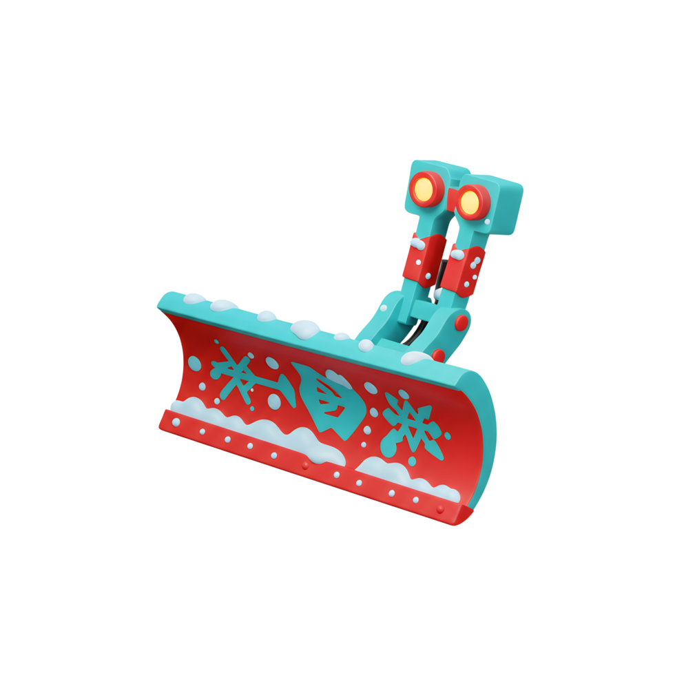 This illustration showcases a snowplow decorated with snowflakes and Chinese characters, potentially used for festive winter-themed designs. png
