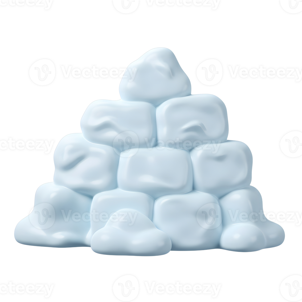 A pyramid shape is formed by stacking various ice cubes, offering a refreshing element to be used in beverages or for cooling purposes. png