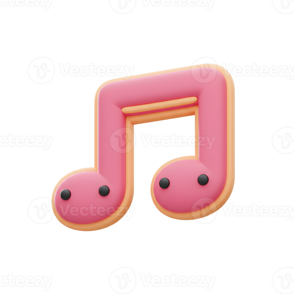 A pink musical note is displayed on a white background, ideal for conveying themes of music and rhythm. png
