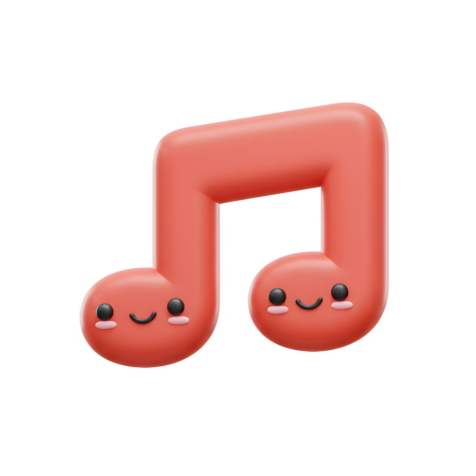 A pink musical note cartoon character features a cute, smiling face, perfect for adding a playful touch to music-related content and educational resources. png