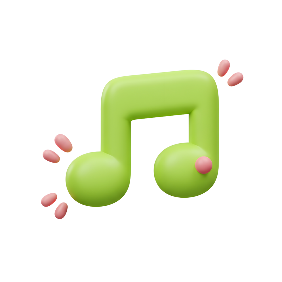 A green musical note with sound waves is depicted, and it can be used for various purposes such as representing music or sound. png