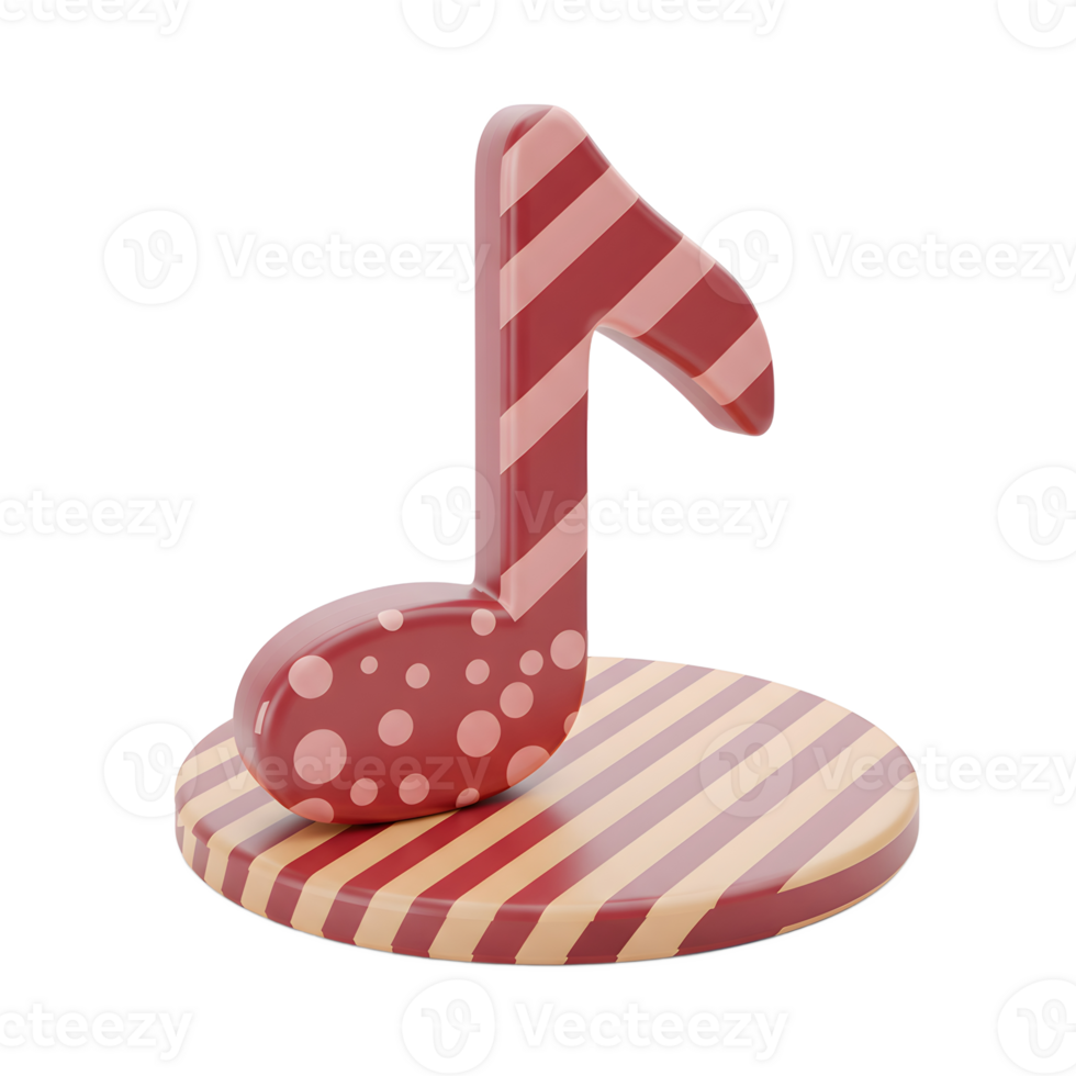 The red striped and polka dot musical note rests on a striped base, creating a fun and decorative object to display. png