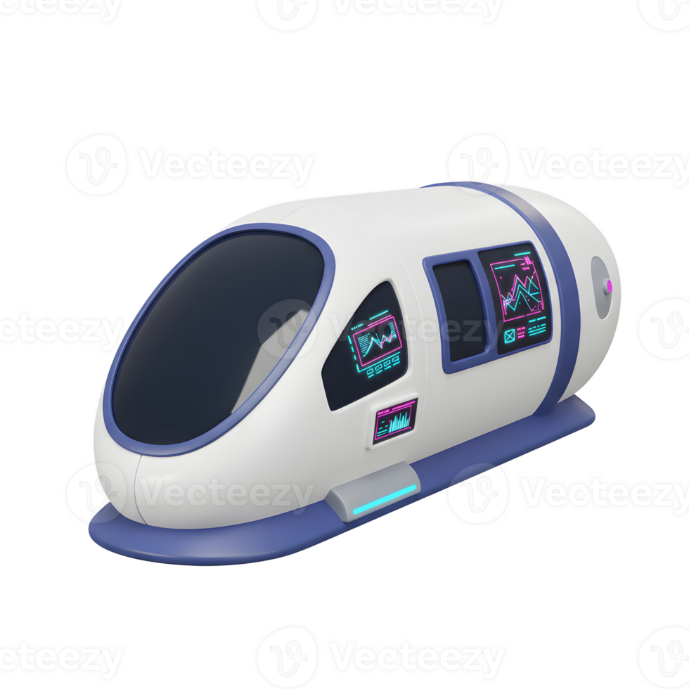 A futuristic train with illuminated screens is presented in a detailed illustration, likely for concept art or promotional material. png