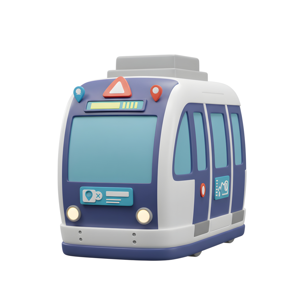 A cartoon train car in white and blue colors is shown in a digital rendering to be used for transportation purposes. png