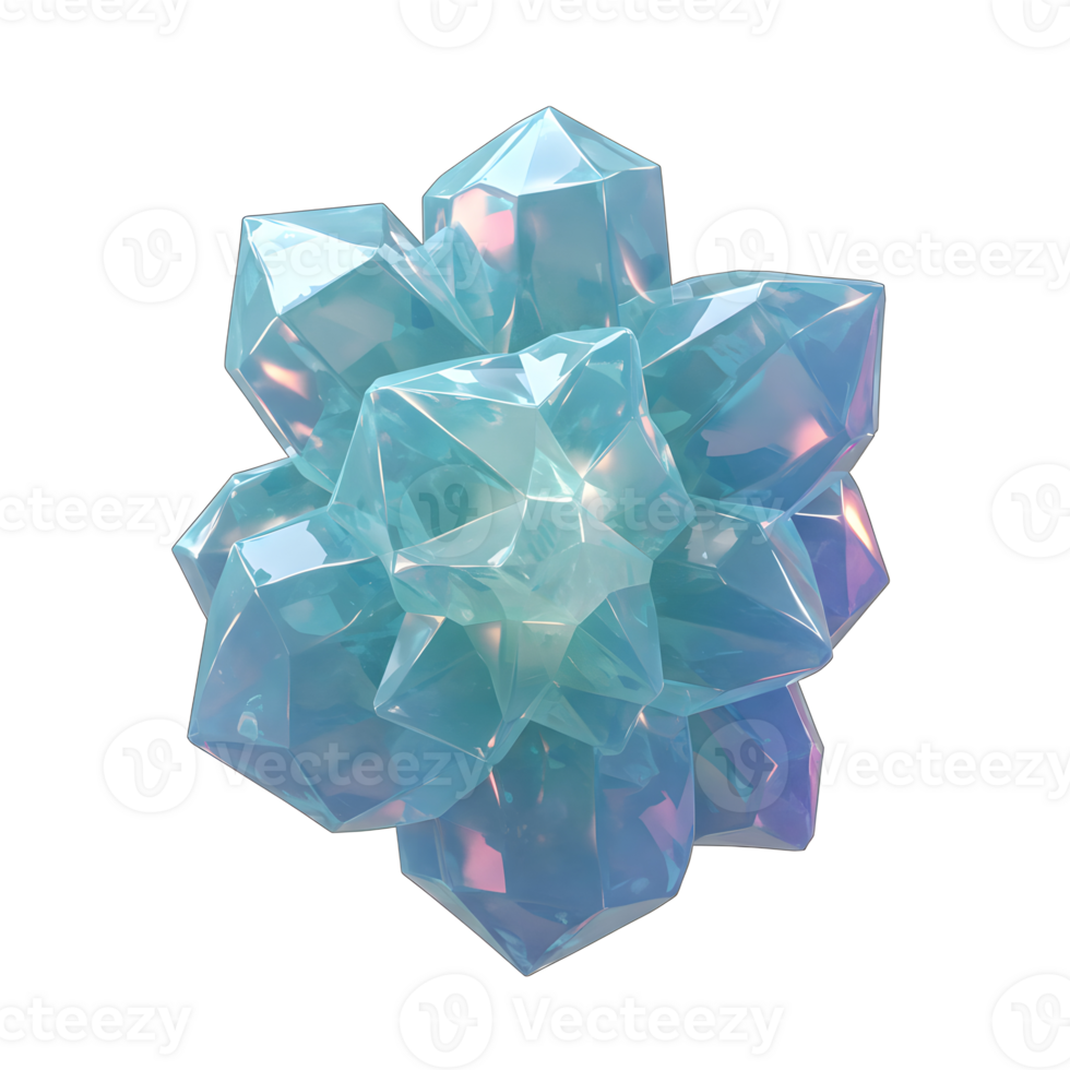 A cluster of shiny blue crystals is displayed, reflecting light in various hues, and can be used for decorative or artistic purposes. png