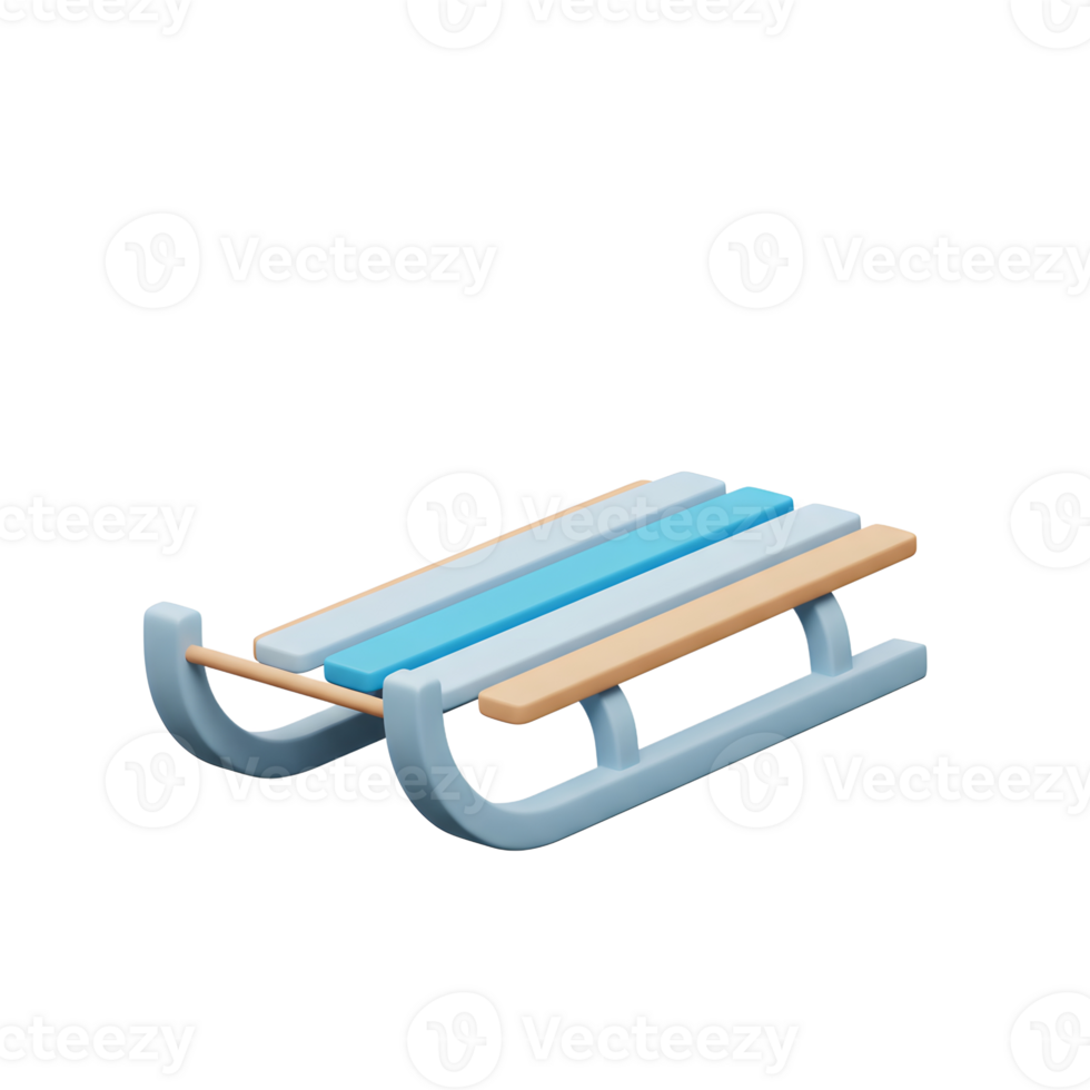 A pastel-colored sled featuring shades of blue and beige evokes a sense of winter fun, perfect for a snowy day adventure. png