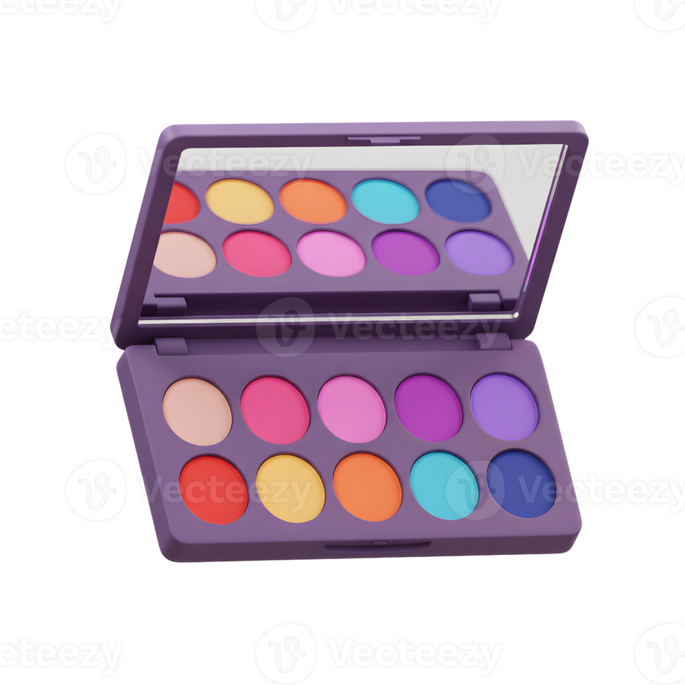 This is a palette with several vibrant eyeshadow colors and a mirror, ideal for creating a variety of makeup looks. png