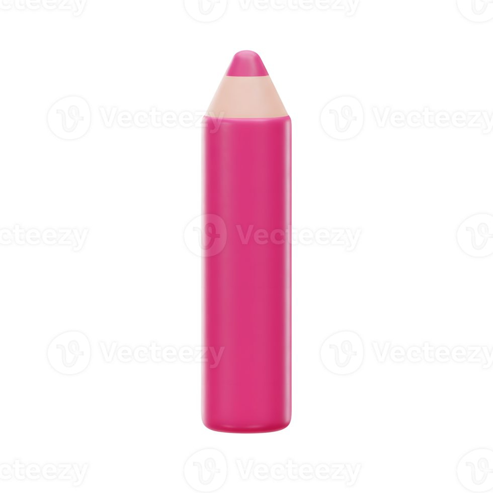 A single pink crayon is isolated on a white background, perfect for coloring and art creation. png