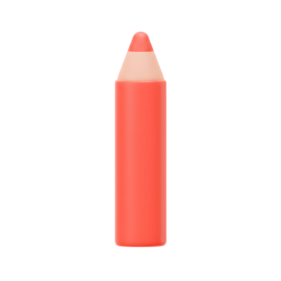 A simple red crayon stands upright, ready to be used for drawing or coloring activities on paper. png