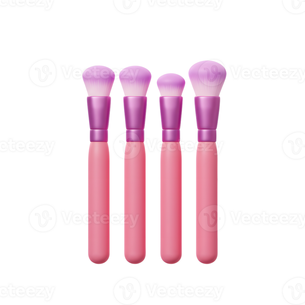 A set of pink makeup brushes is displayed, ideal for applying cosmetics. png